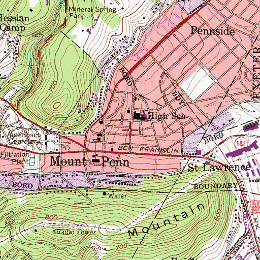 Topographic Map of Trinity United Church of Christ, PA