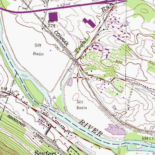 Topographic Map of Trout Run Sports Complex, PA