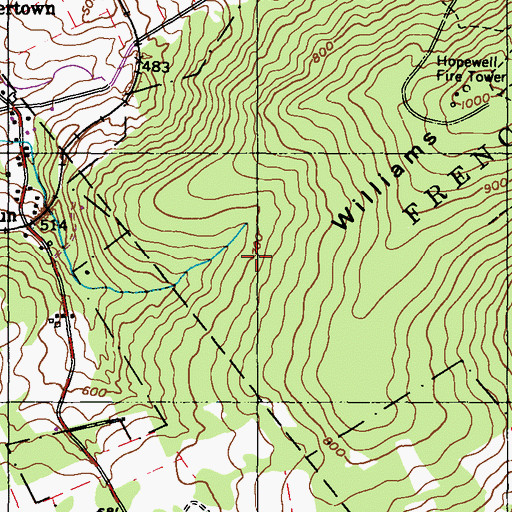 Topographic Map of Turtle Trail, PA