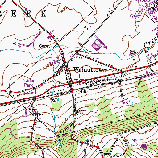 Topographic Map of Walnuttown Fire Company 1 Station 32, PA