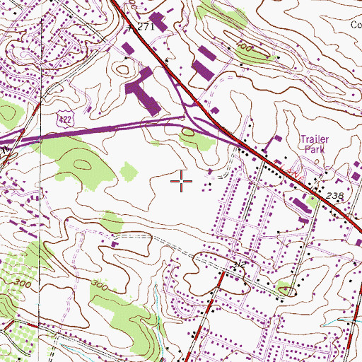 Topographic Map of Valley Ridge Farms, PA