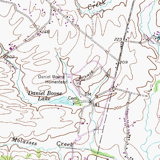 Topographic Map of Visitor Center, PA