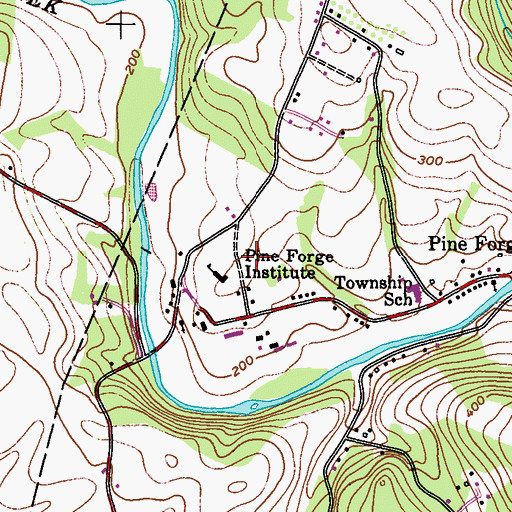 Topographic Map of Wagner Hall, PA