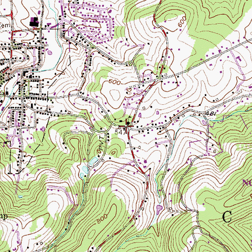 Topographic Map of Warren House, PA