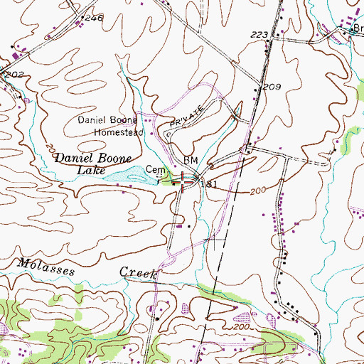 Topographic Map of Wayside Lodge, PA