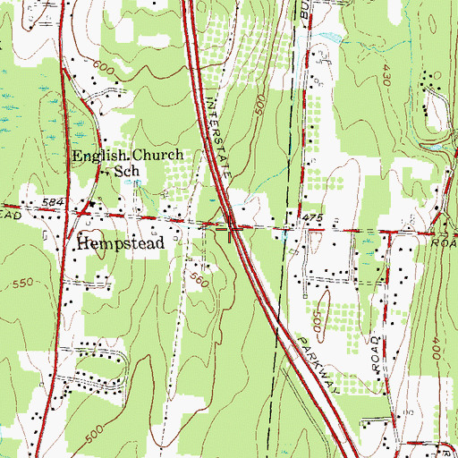 Topographic Map of Temple Beth Sholom, NY