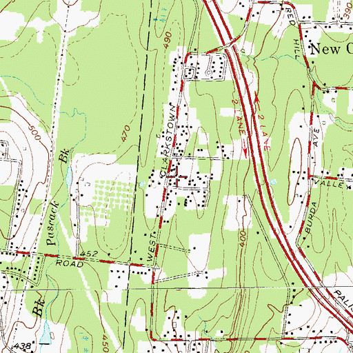 Topographic Map of West Clarkstown Jewish Center, NY