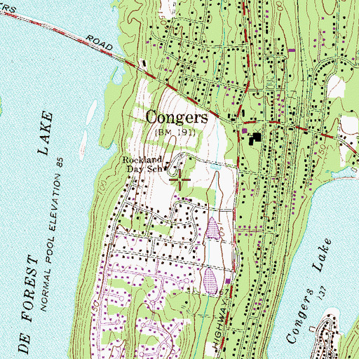 Topographic Map of Rockland Country Day School, NY