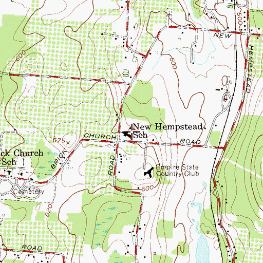 Topographic Map of Hempstead Elementary School, NY