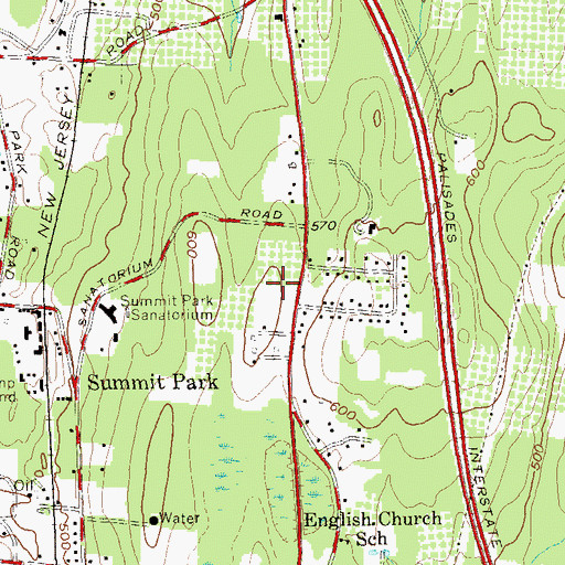 Topographic Map of Summit Park Elementary School, NY