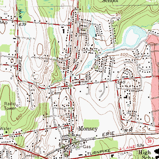 Topographic Map of Yeshiva of Spring Valley, NY
