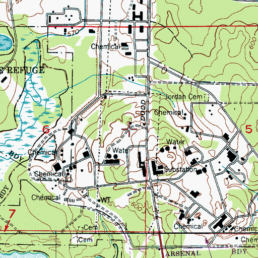 Topographic Map of Redstone Test Stand, AL
