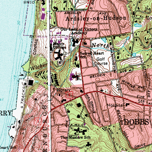 Topographic Map of Dobbs Ferry Middle School, NY