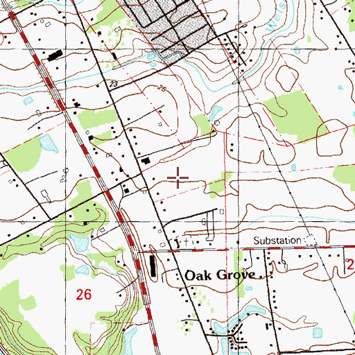 Topographic Map of Oak Grove Primary School, LA