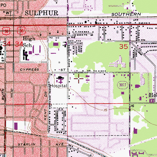 Topographic Map of Our Lady's Catholic School, LA