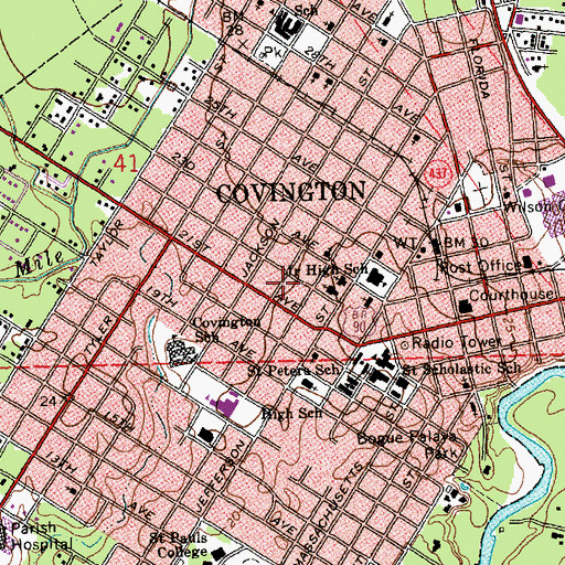 Topographic Map of Covington Montessori School, LA