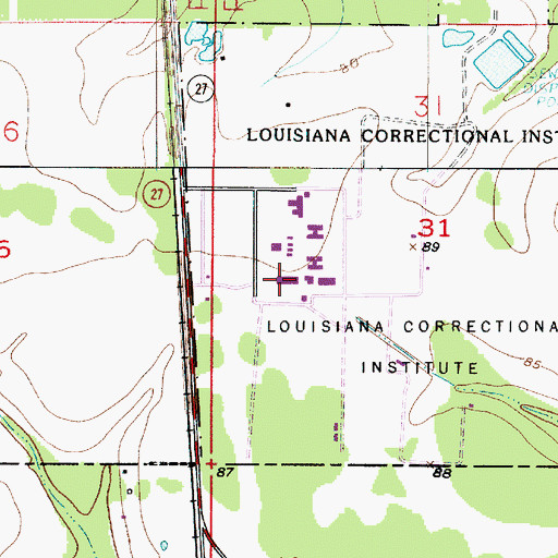 Topographic Map of C Paul Phelps Correctional Center Special Services District Facility, LA