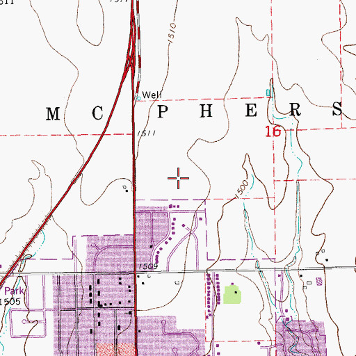 Topographic Map of Eisenhower Elementary School, KS