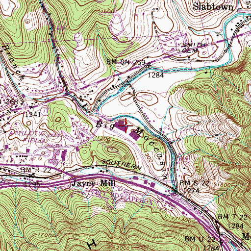 Topographic Map of Scott County Career and Technical Center, VA