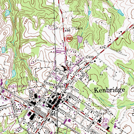Topographic Map of Kenbridge Elementary School, VA