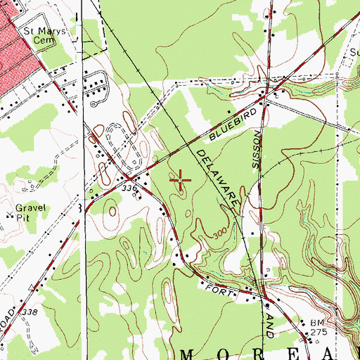 Topographic Map of Bluebird Knolls Trailer Park, NY
