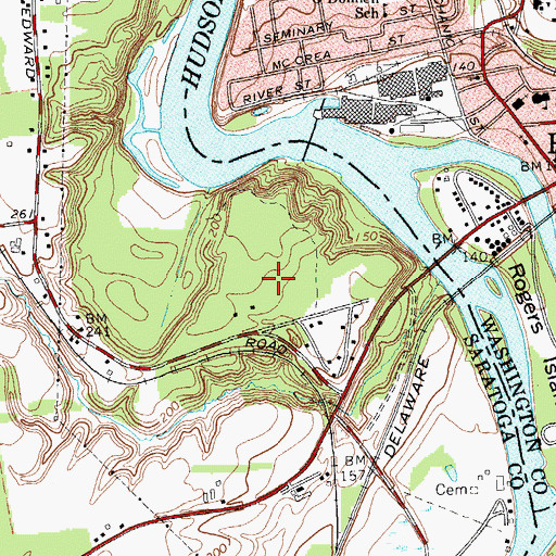 Topographic Map of Sunset Hill Downs, NY