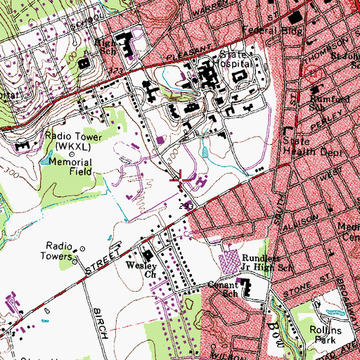 Topographic Map of Woodside School, NH
