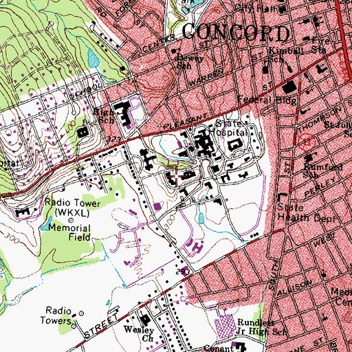 Topographic Map of Tobey School, NH
