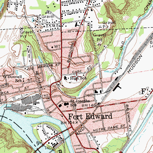 Topographic Map of Fort Edward Elementary School, NY