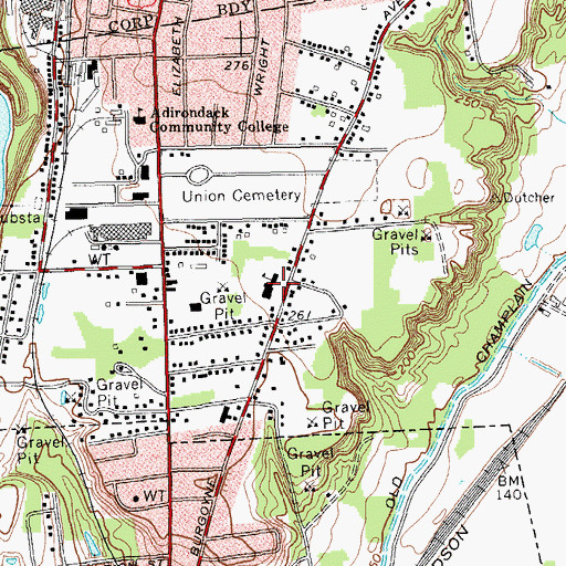 Topographic Map of Burgoyne Avenue Elementary School, NY