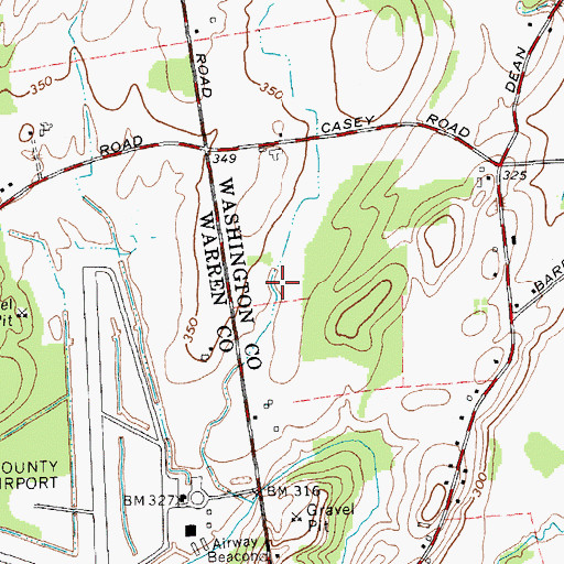 Topographic Map of Warren-Washington County Industrial Park, NY