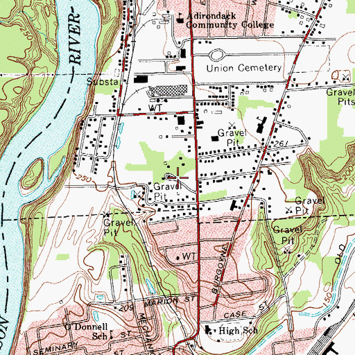 Topographic Map of Fort Hudson Nursing Home, NY
