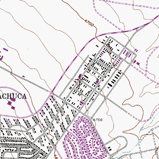 Topographic Map of Fort Huachuca Military Reservation, AZ