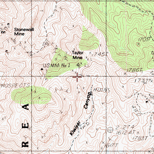 Topographic Map of Taylor Mine, CA