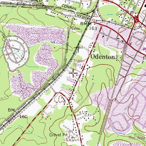 Topographic Map of Arundel Mobile Village, MD