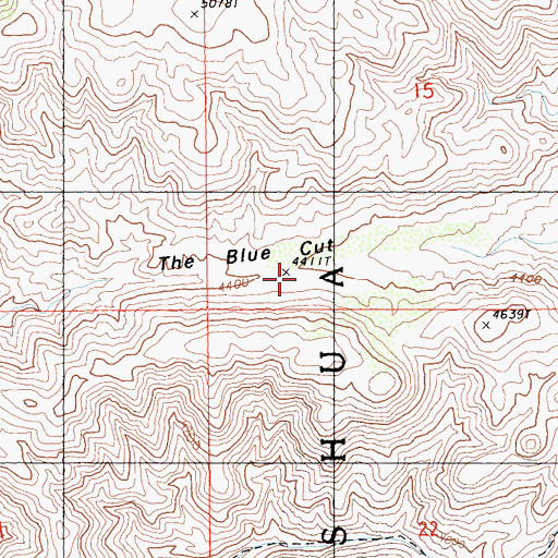 Topographic Map of The Blue Cut, CA