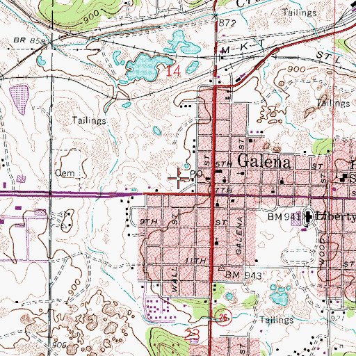 Topographic Map of Galena Police Department, KS