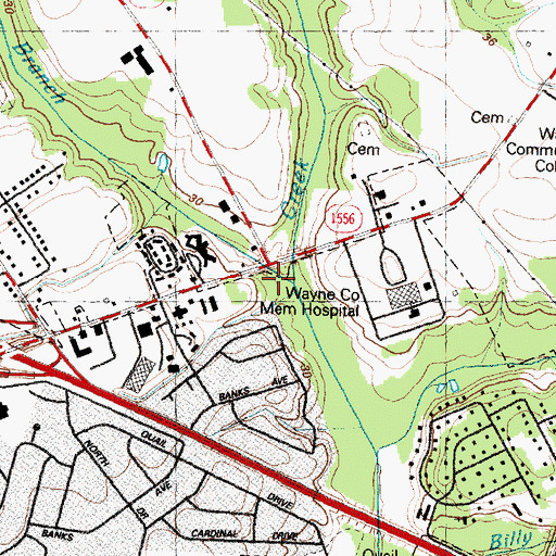 Topographic Map of Kitty Askins Hospice Center, NC