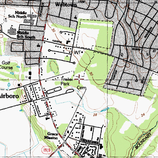 Topographic Map of Goldsboro Chapel Free Will Church, NC