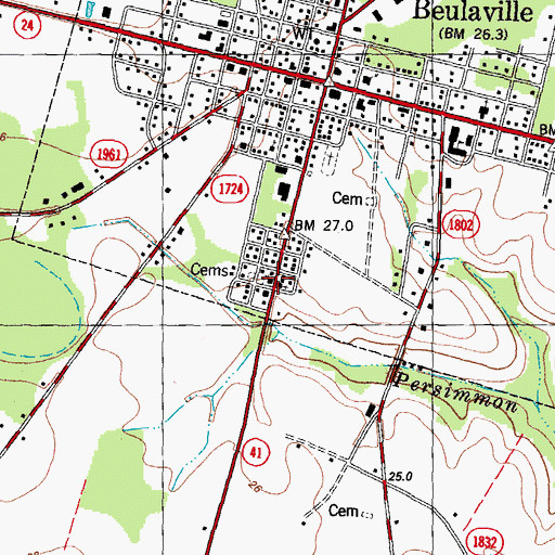 Topographic Map of Jones Free Will Baptist Church, NC