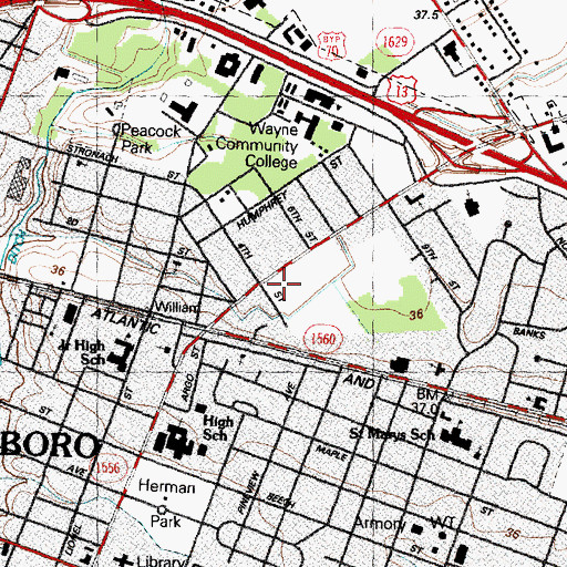 Topographic Map of Philadelphia Community Church, NC