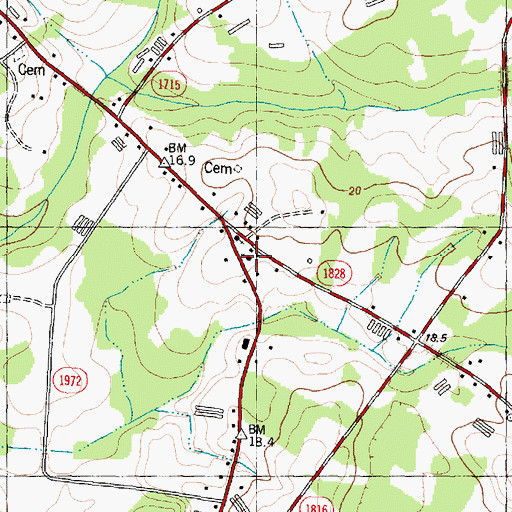 Topographic Map of Shiloh Baptist Church, NC