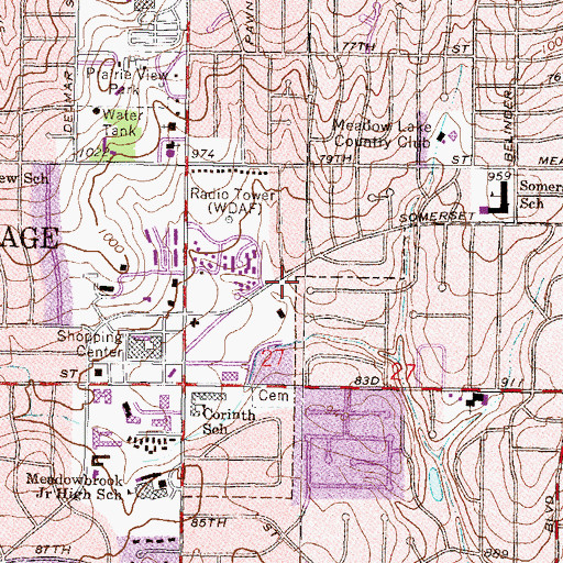 Topographic Map of Highlawn Montessori School, KS
