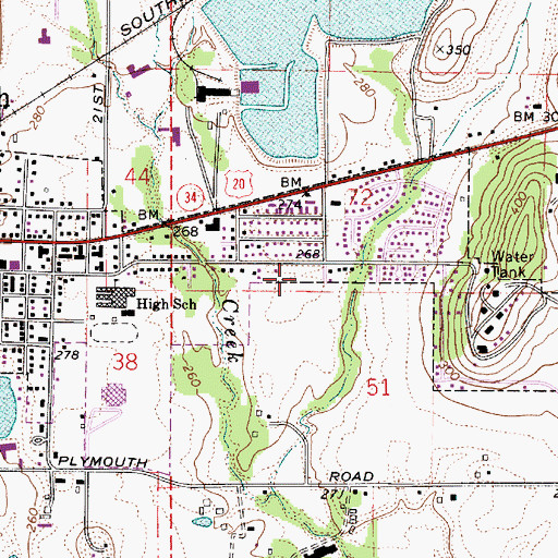 Topographic Map of Peace Lutheran Church, OR