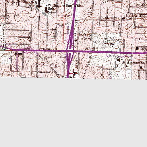 Topographic Map of First Presbyterian Church of Kansas City Kansas, KS