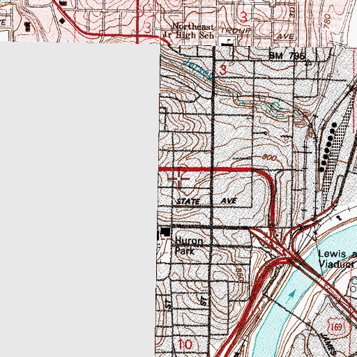 Topographic Map of Kansas City Post Office - Civic Center Station, KS
