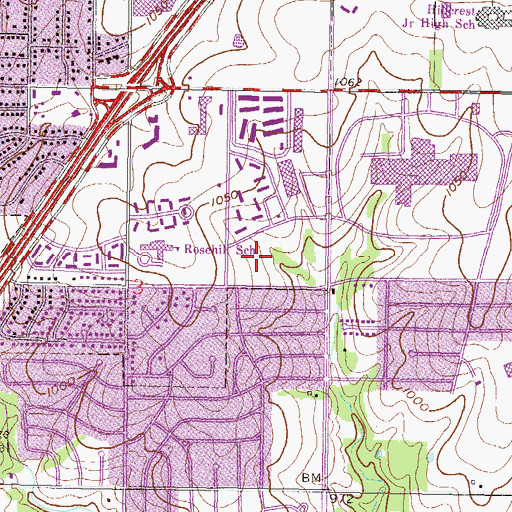 Topographic Map of Delmar Gardens of Lenexa Nursing Home, KS