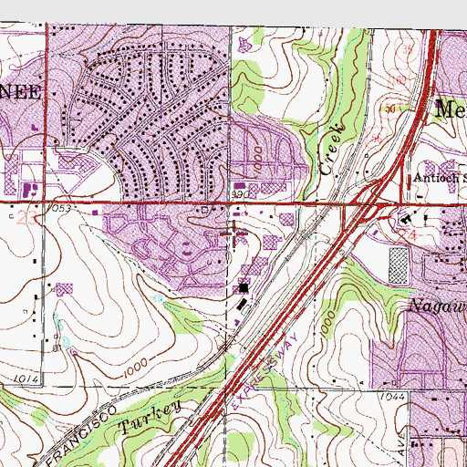 Topographic Map of Garden Terrace at Overland Park Nursing Home, KS