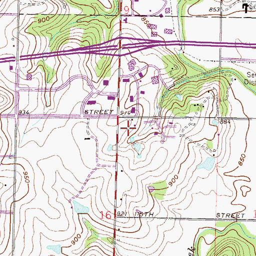Topographic Map of Leawood Executive Centre, KS