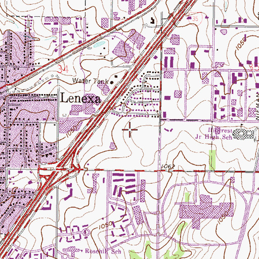 Topographic Map of Lenexa Business Plaza, KS
